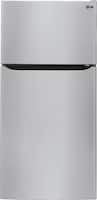 LG - 23.8 Cu. Ft. Top-Freezer Refrigerator with Ice Maker - Stainless steel - Front_Zoom
