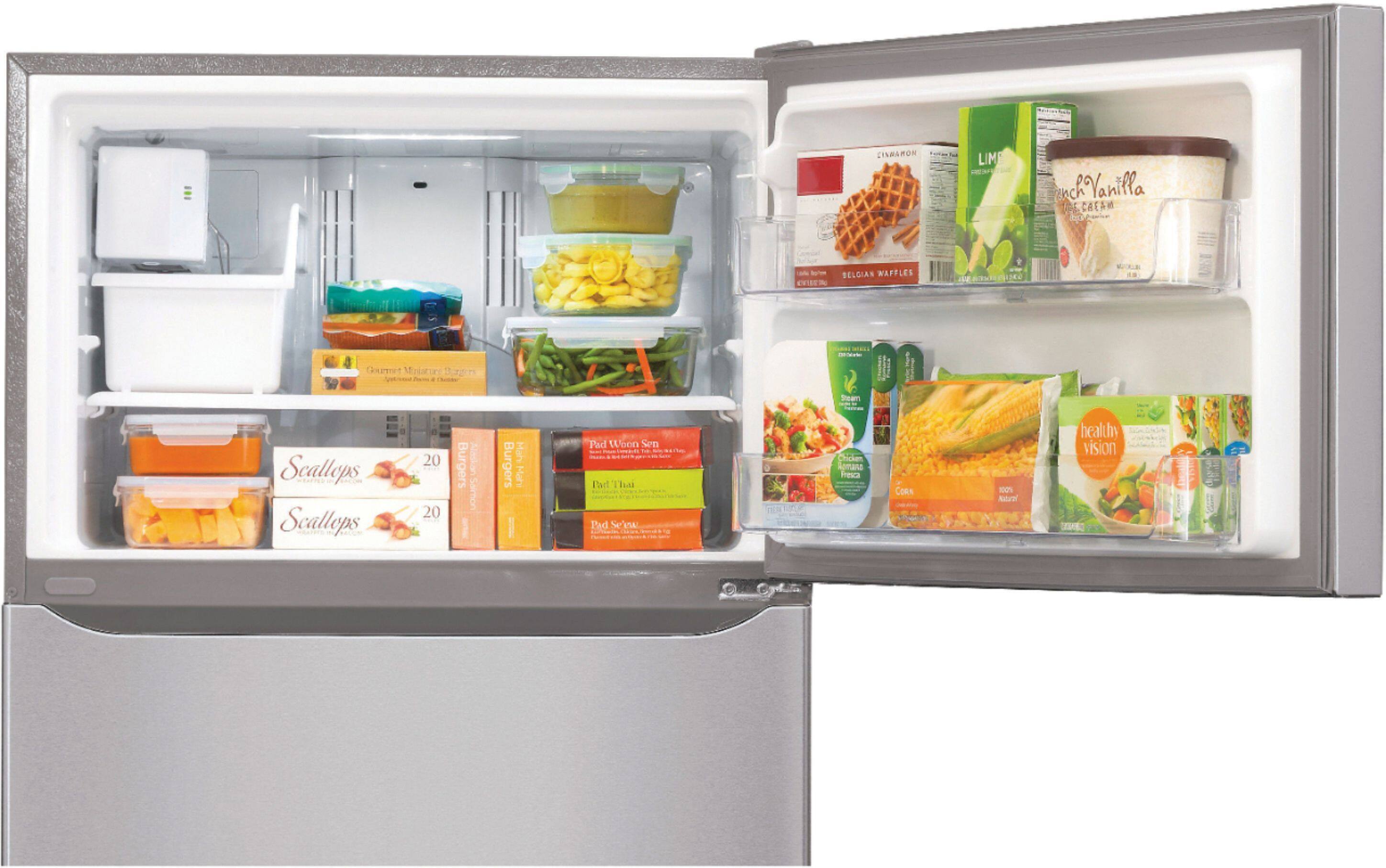 Alt View 11. LG - 23.8 Cu. Ft. Top-Freezer Refrigerator with Ice Maker - Stainless Steel.