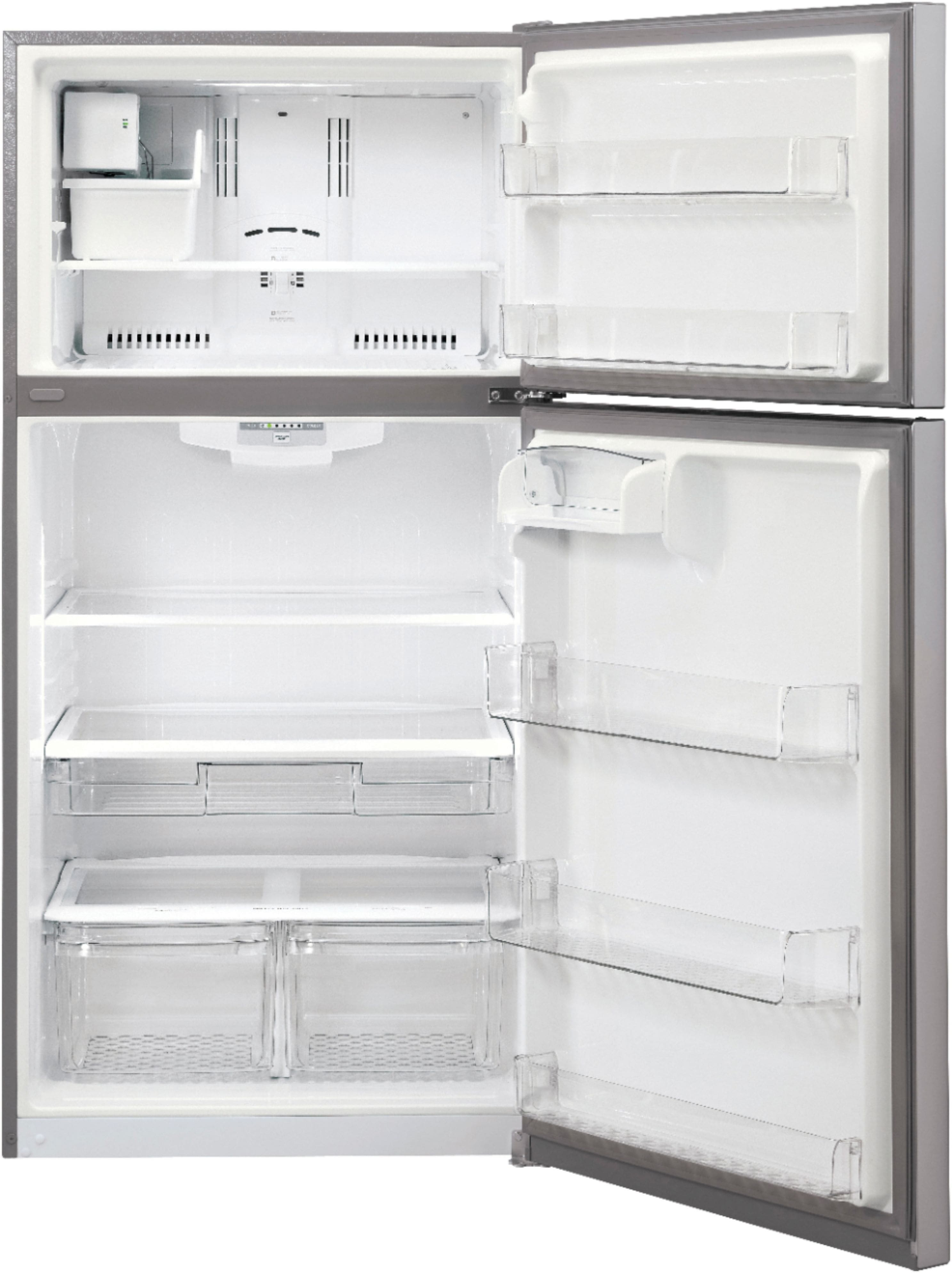 Alt View 2. LG - 23.8 Cu. Ft. Top-Freezer Refrigerator with Ice Maker - Stainless Steel.
