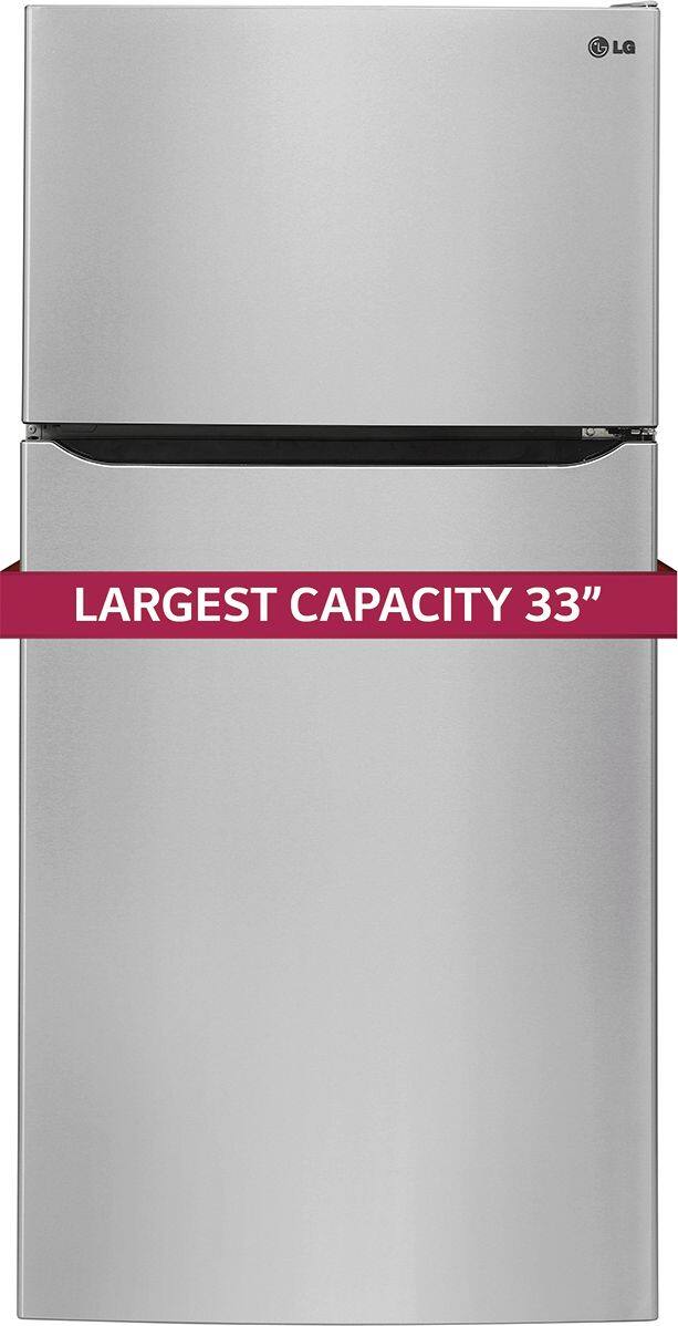 Alt View 3. LG - 23.8 Cu. Ft. Top-Freezer Refrigerator with Ice Maker - Stainless Steel.