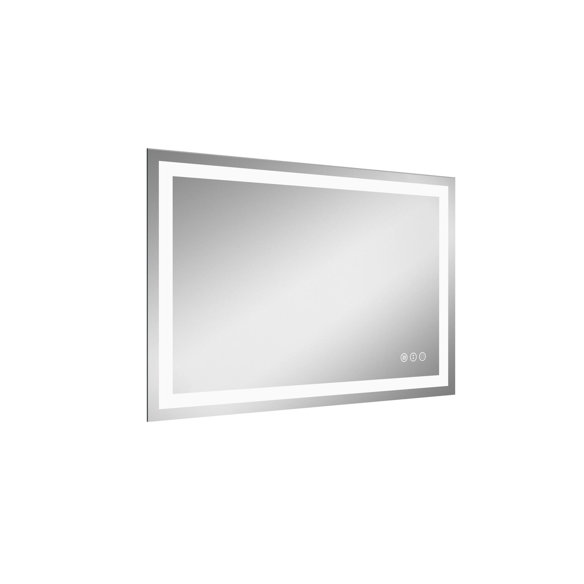Alt View 1. Boyel Living - 32 in W x 48 in L Rectangular Frameless Wall Bathroom Vanity Mirror with Front and Backlit and Anti Fog.