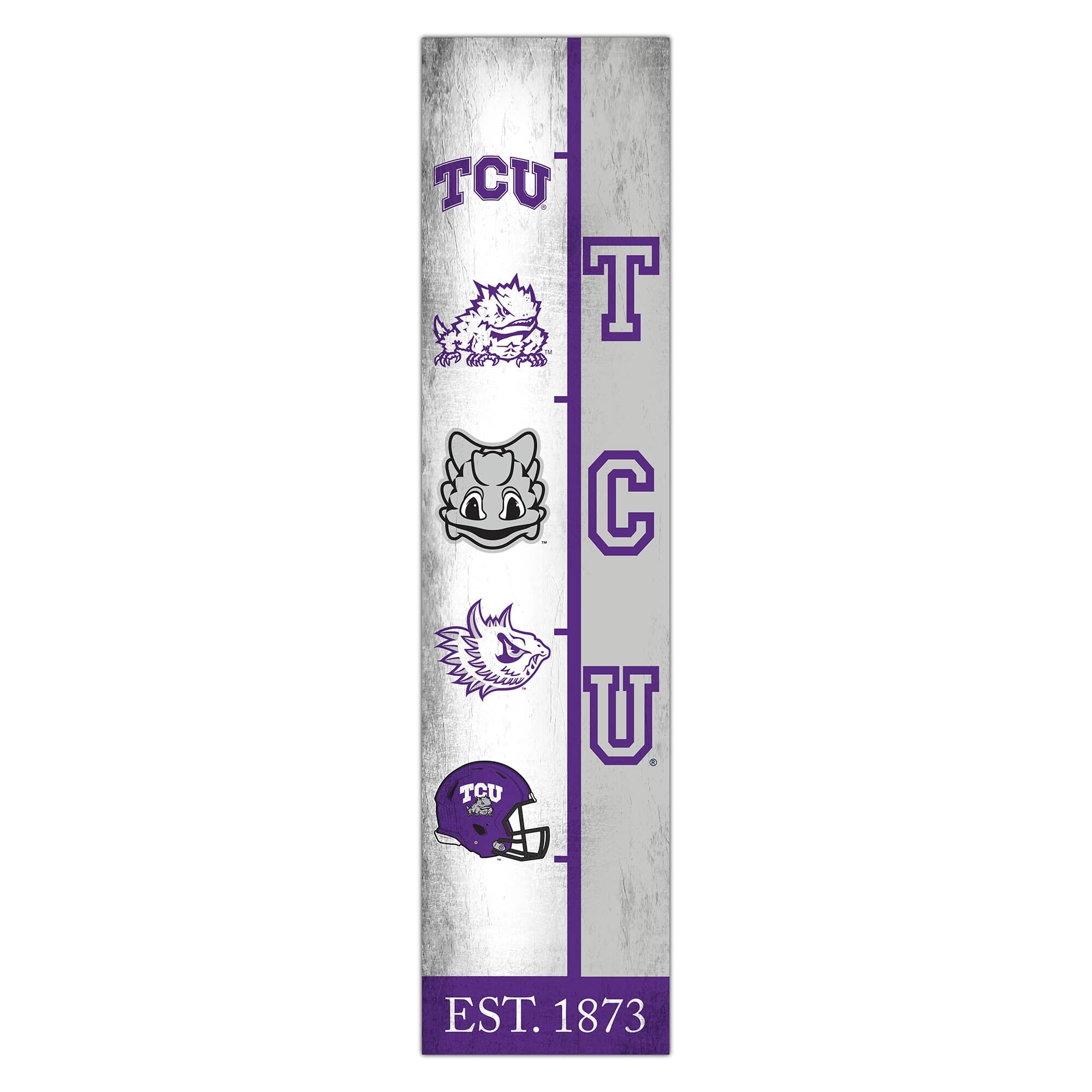 Fan Creations - TCU Horned Frogs 6" x 24" Progression Wood Sign - Multicolor