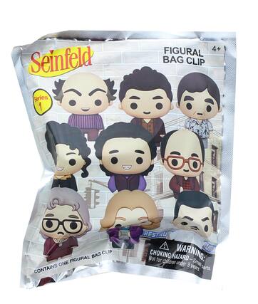 Seinfeld
FIGURAL BAG CLIP
Series 1
4+
CONTAINS ONE FIGURAL BAG CLIP
WARNING: CHOKING HAZARD – Small parts. Not for children under 3 years.