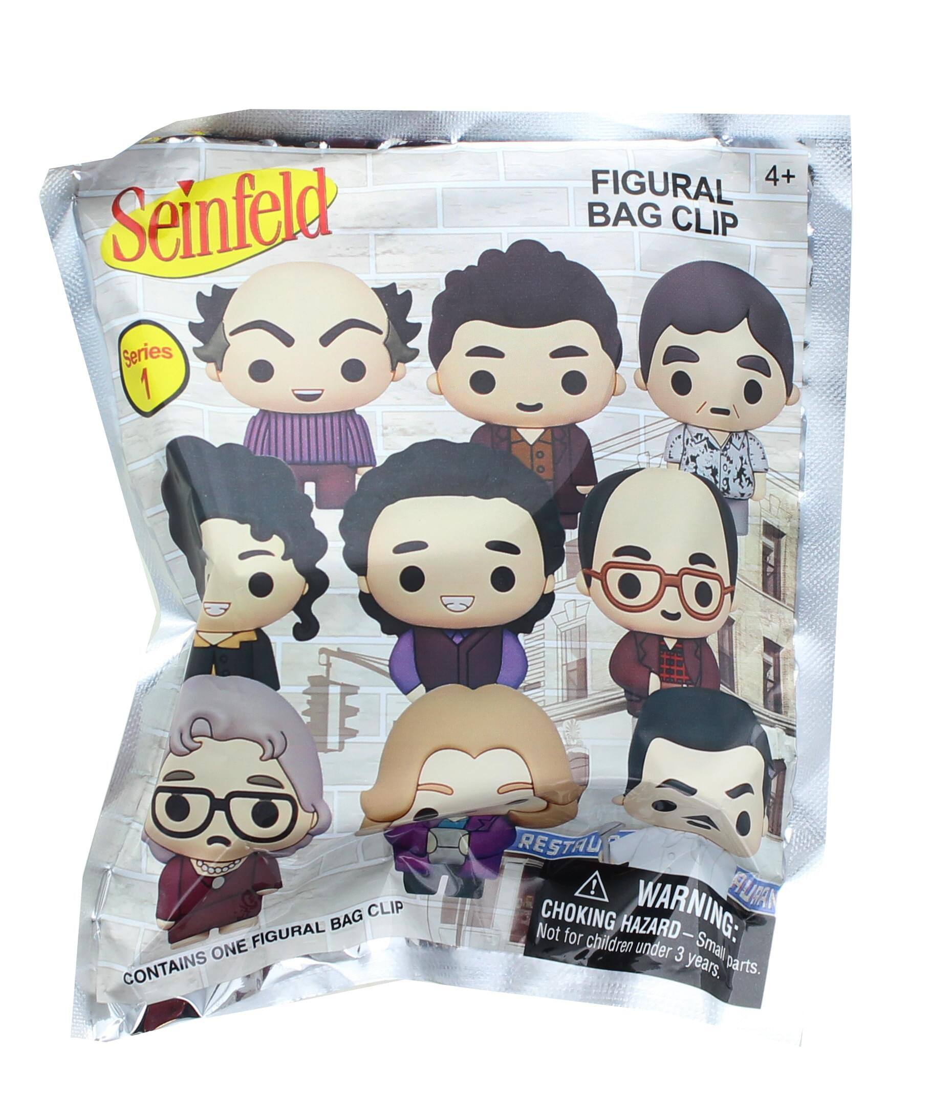 Seinfeld  
FIGURAL BAG CLIP  
Series 1  
4+  
CONTAINS ONE FIGURAL BAG CLIP  

WARNING: CHOKING HAZARD – Small parts. Not for children under 3 years.