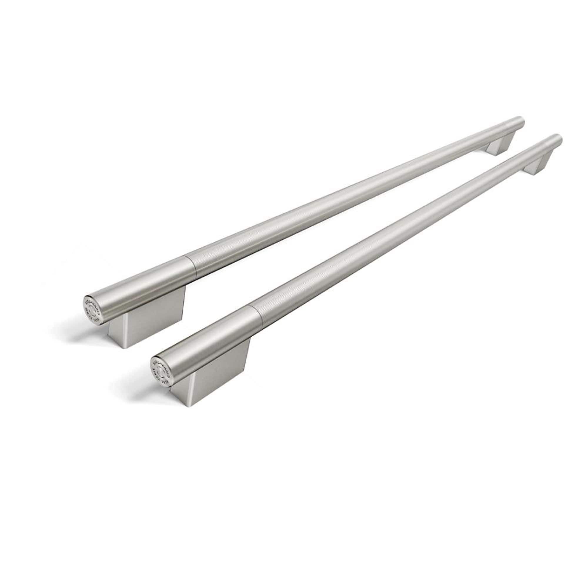 Front. KitchenAid - Handle Hardware Accessory Kit for 42" Built-In Side-by-Side Refrigerator - Monochromatic Stainless Steel.