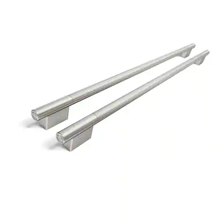 Front. KitchenAid - Handle Hardware Accessory Kit for 42" Built-In Side-by-Side Refrigerator - Monochromatic Stainless Steel.