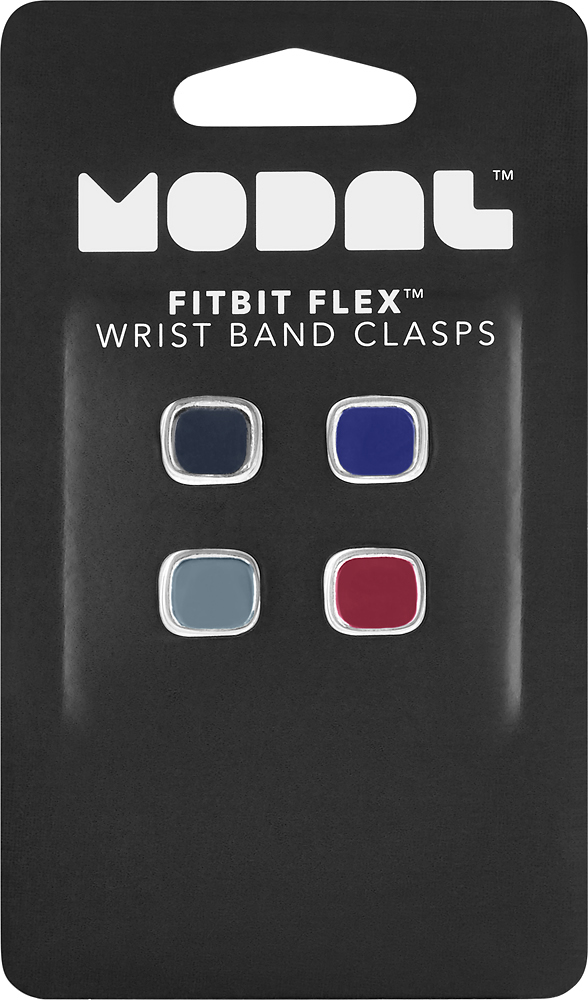  Modal™ - Wristband Clasps for Fitbit Flex Activity Trackers (4-Count) - Blue/Black/Red/Light Blue