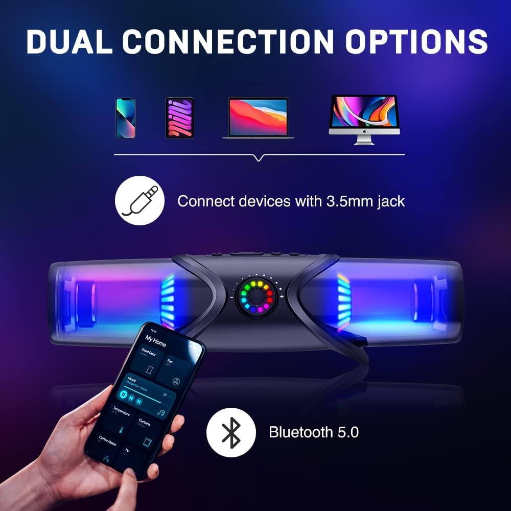 DUAL CONNECTION OPTIONS

Connect devices with 3.5mm jack

Bluetooth 5.0