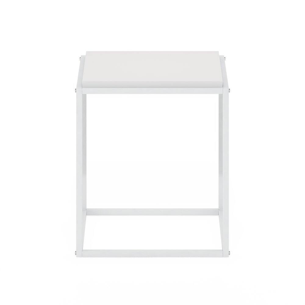 Left. Furinno - MORETTI Night Stand, 1-Tier Stackable Metal Frame Nightstand, Side Table, End Table, Toolless Assembly - Solid White/White.