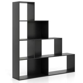 Kadyn - 4-Tier Modern Stepped Bookshelf - 6 Storage Cubes, Perfect for Living Room - Black