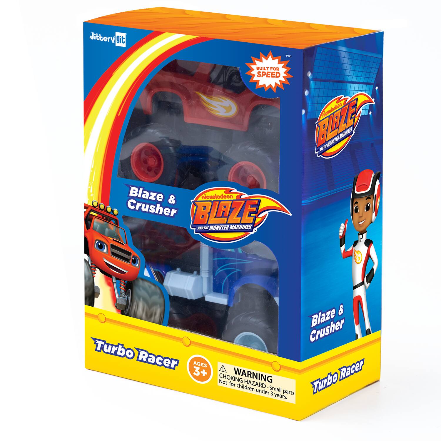 Jittery Git TVD BUILT FOR SPEED BISTE niomlodeon ELLSHON NACHINES WITH Blaze & nickelodeon. Crusher BLOZE AND THE MONSTER MACHINES & Crusher Blaze Turbo Racer AGES 3+ Not CHOKING for WARNING Turbo Racer children HAZARD-Small under Small 3 parts years.