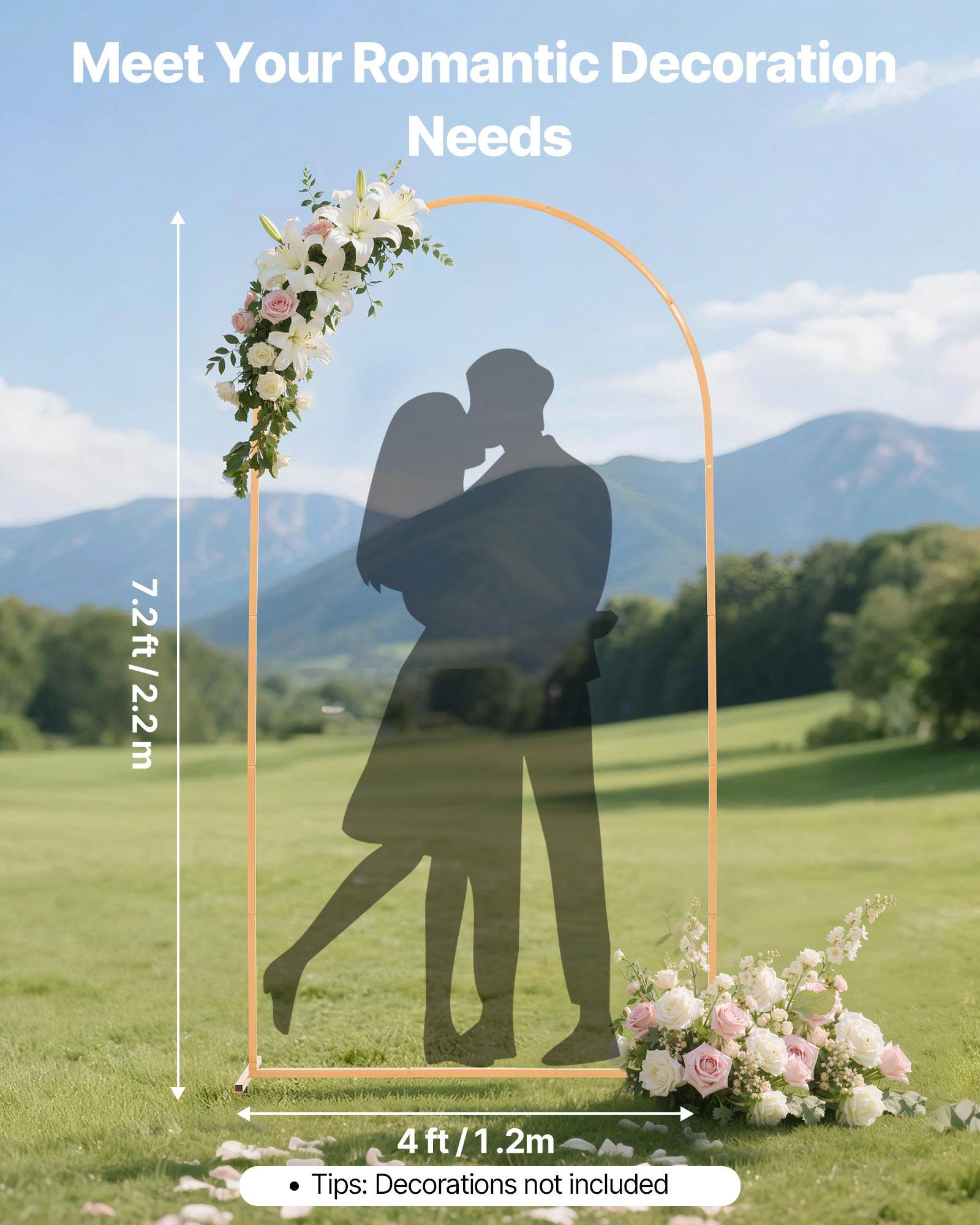 Meet Your Romantic Decoration Needs

7.2ft/2.2m

4ft/1.2m

Tips: Decorations not included