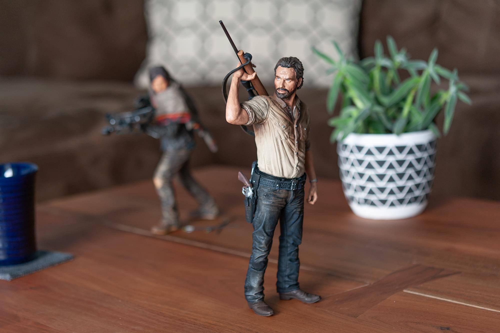 Alt View 3. McFarlane Toys - The Walking Dead Rick Grimes Deluxe Poseable Figure | Measures 10 Inches Tall.