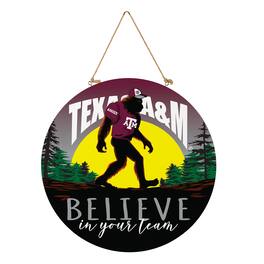 Evergreen Enterprises - Texas A&M Aggies 18" Bigfoot "Believe in Yourself" Team Logo Wood Round Door Sign - Multicolor