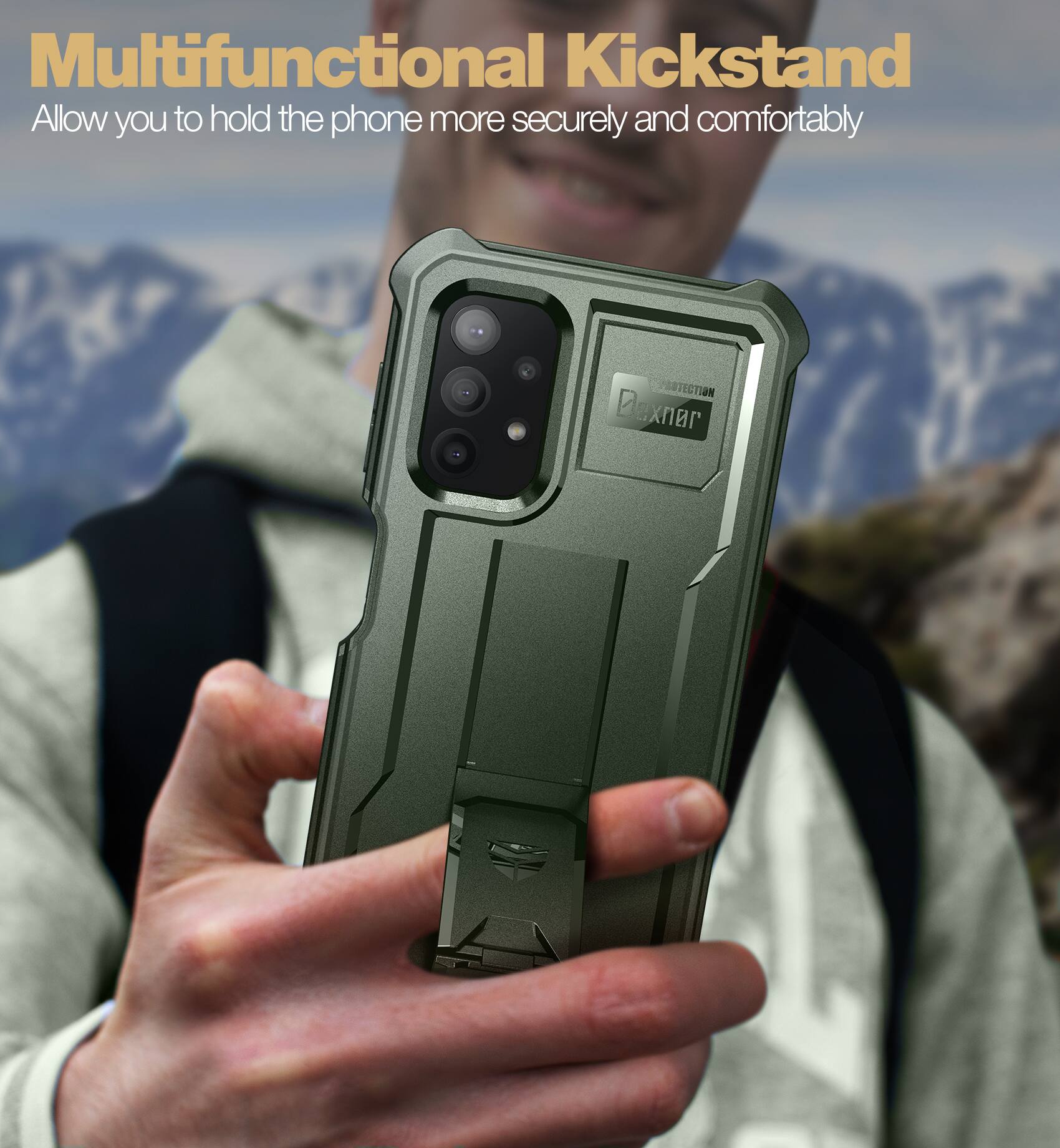 Multifunctional Kickstand  
Allow you to hold the phone more securely and comfortably