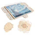 Front. VEVOR - 1500 Piece Rotating Puzzle Board with 5 Drawers and Cover, 34x25 inch in Portable Wooden Table.