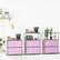 Angle. Malletson - Modern 3-Tier Modular Metal Sideboard, Storage Cabinet with 2 Drop-Down Doors for Home Office & Coffee Bar (1‑Pack) - Pink.