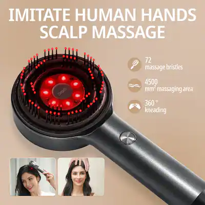Breo Electric Scalp Massager Waterproof Hair Growth Massager Low Level Laser Therapy for Stress Relief one_size in Black | USLOW-N910900100 Breo Electric Scalp Massager Waterproof Hair Growth Massager Low Level Laser Therapy for Stress Relief one_size in Black | USLOW-N910900100