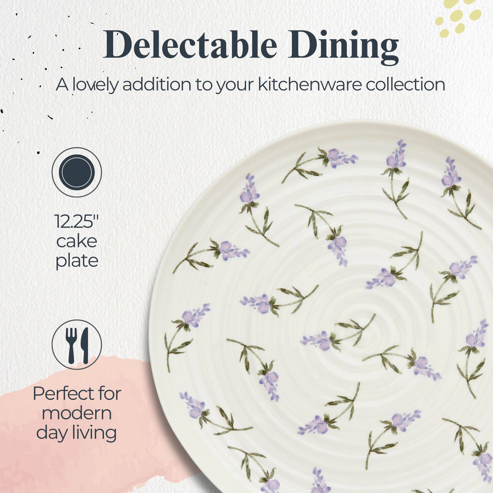 Delectable Dining  
A lovely addition to your kitchenware collection  

12.25" cake plate  

Perfect for modern day living