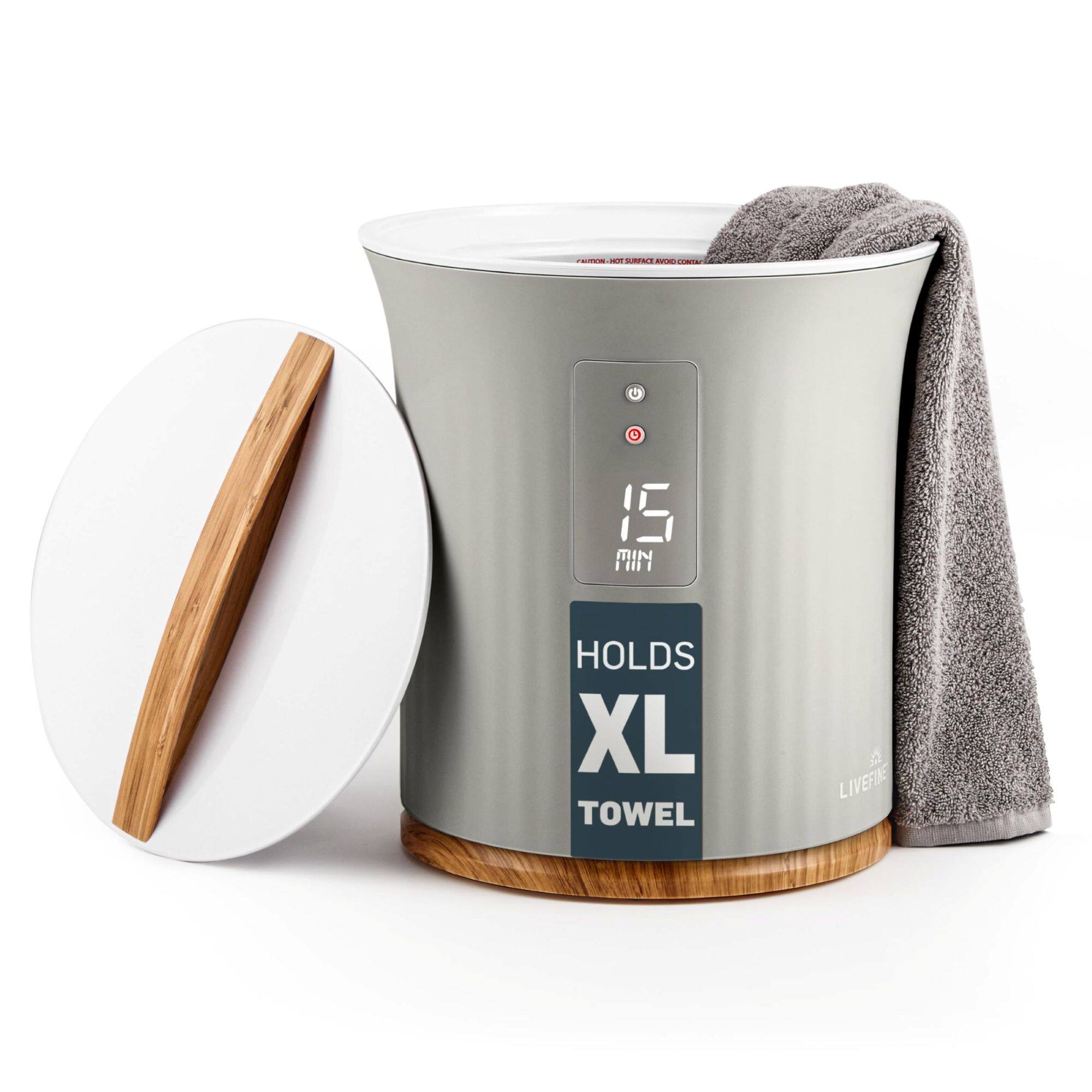 LiveFine - Towel Warmer, Small Bucket Style Heated Towel Warmer, Fits 40”x70” Towels - Gray price history on PriceWatchPro