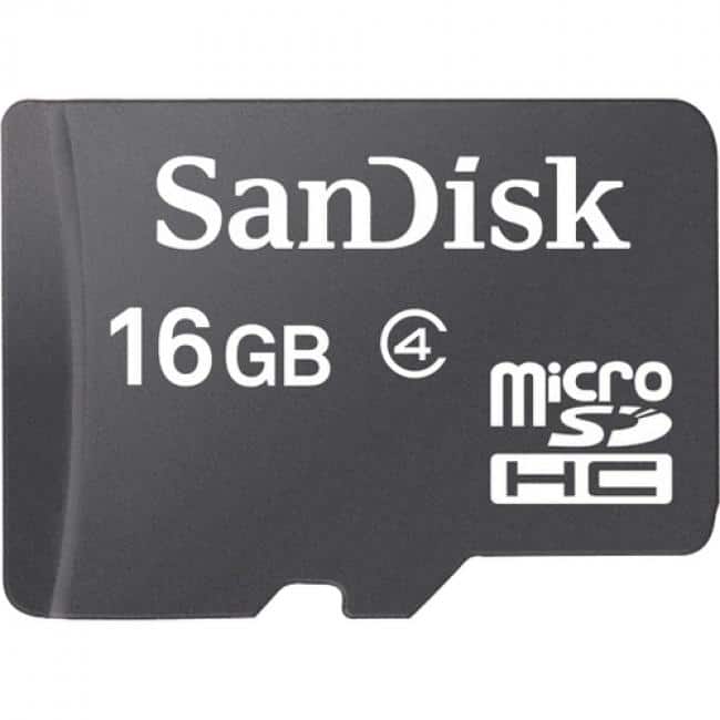 SanDisk - 16 GB Class 4 microSDHC