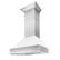 Angle. ZLINE - ZLINE 30 in. Ducted Satin Stainless Steel Wall Mount Range Hood with White Matte Shell - Silver.