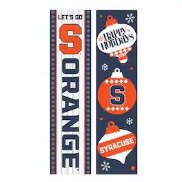 Evergreen Enterprises - Syracuse Orange 47" Double Sided Christmas Leaner Fan Sign - Multicolor