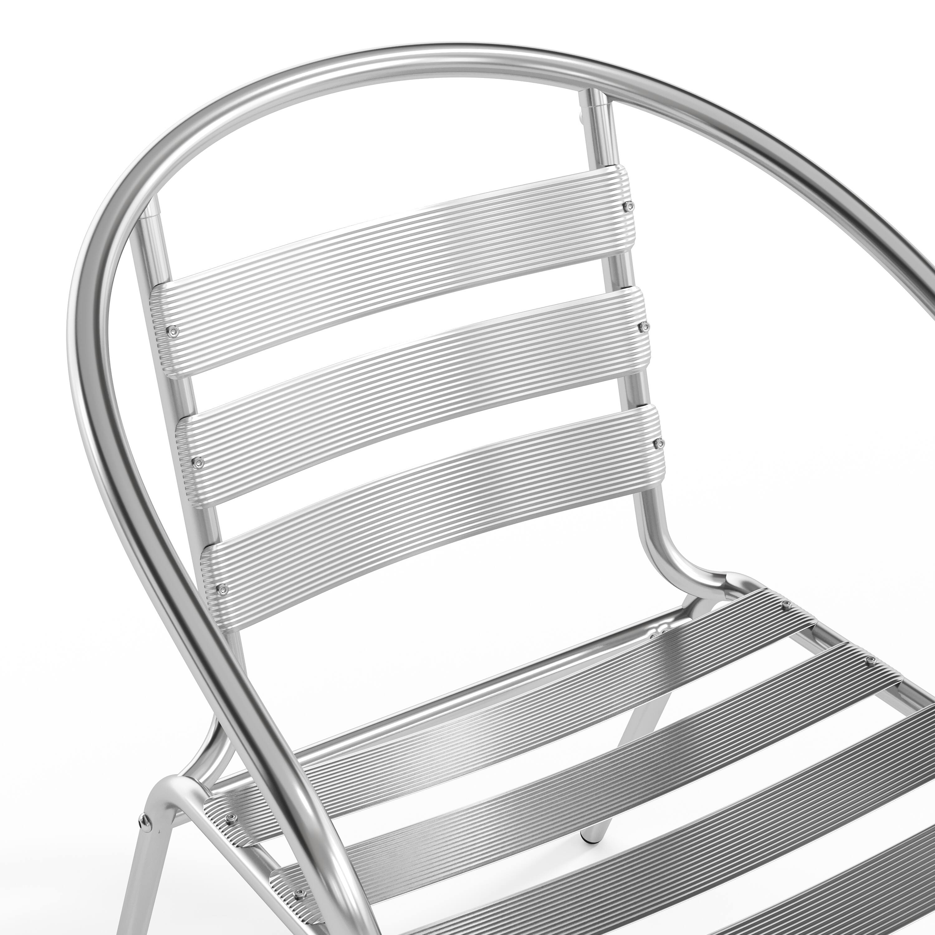 Alt View 10. Emma + Oliver - Aluminum Commercial Indoor-Outdoor Restaurant Stack Chair with Triple Slat Back - Aluminum.