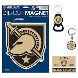 WinCraft - Army Black Knights 4-Pack Key Rings and Magnets Set - Multicolor