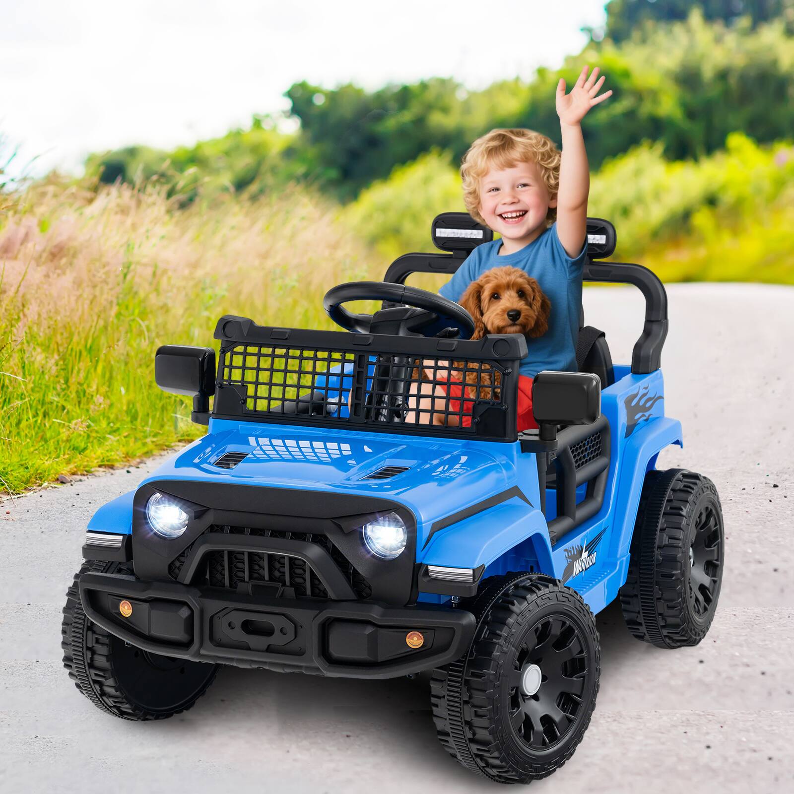 Alt View 1. Gymax - Gymax Kids Ride on Car Truck 12V Battery Powered Electric Vehicle w/ Foldable Mirrors Navy - Navy.