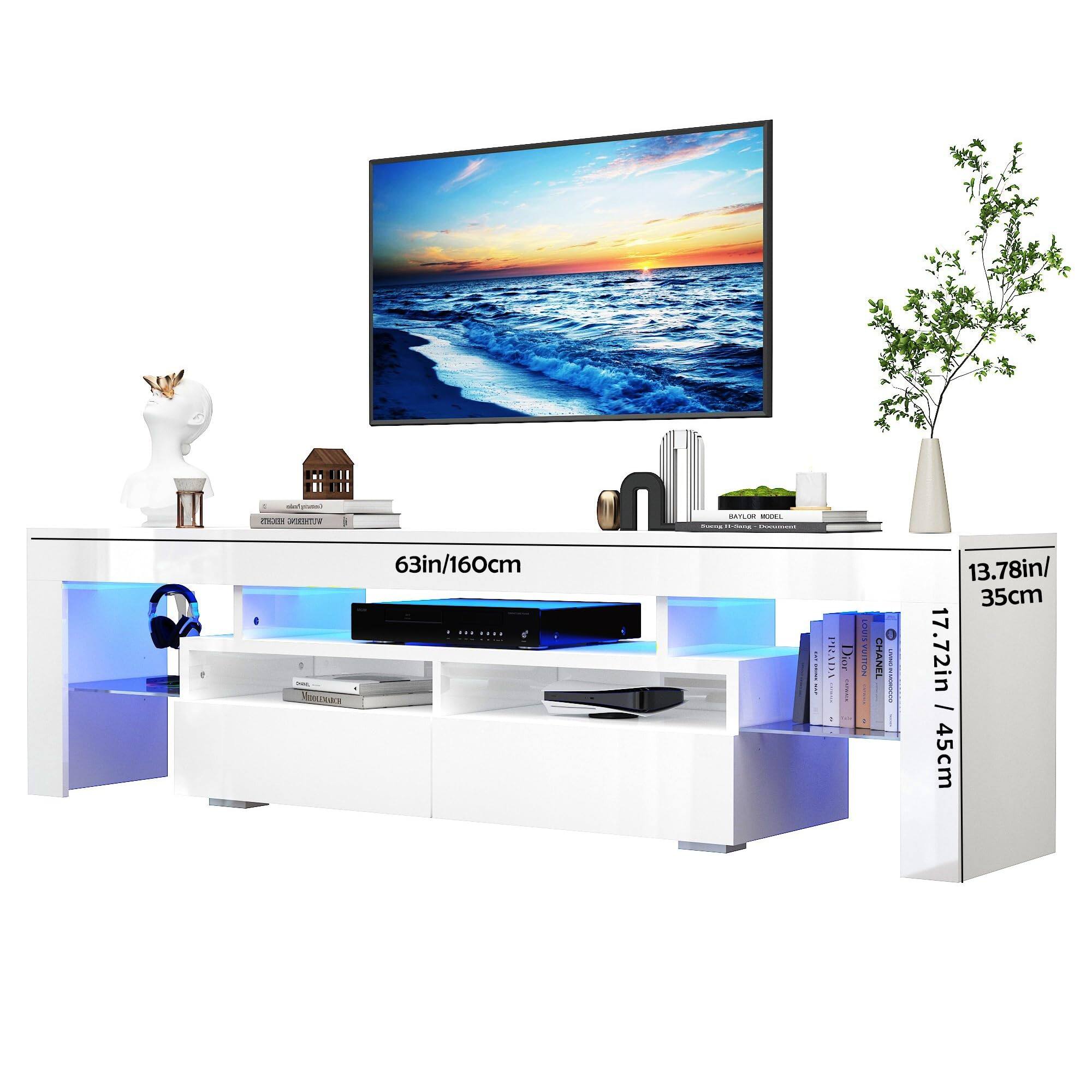 Espafurni 63in High Gloss TV Stand for 65/70