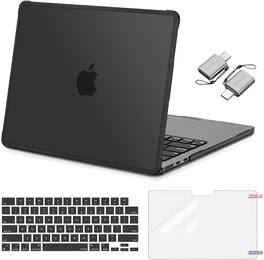 mosiso - Protective Hard Case Set for MacBook Air 13.6 inch M5 M4 M3 M2 2022-2026 with Keyboard Cover&Screen Protector&Type C - Black