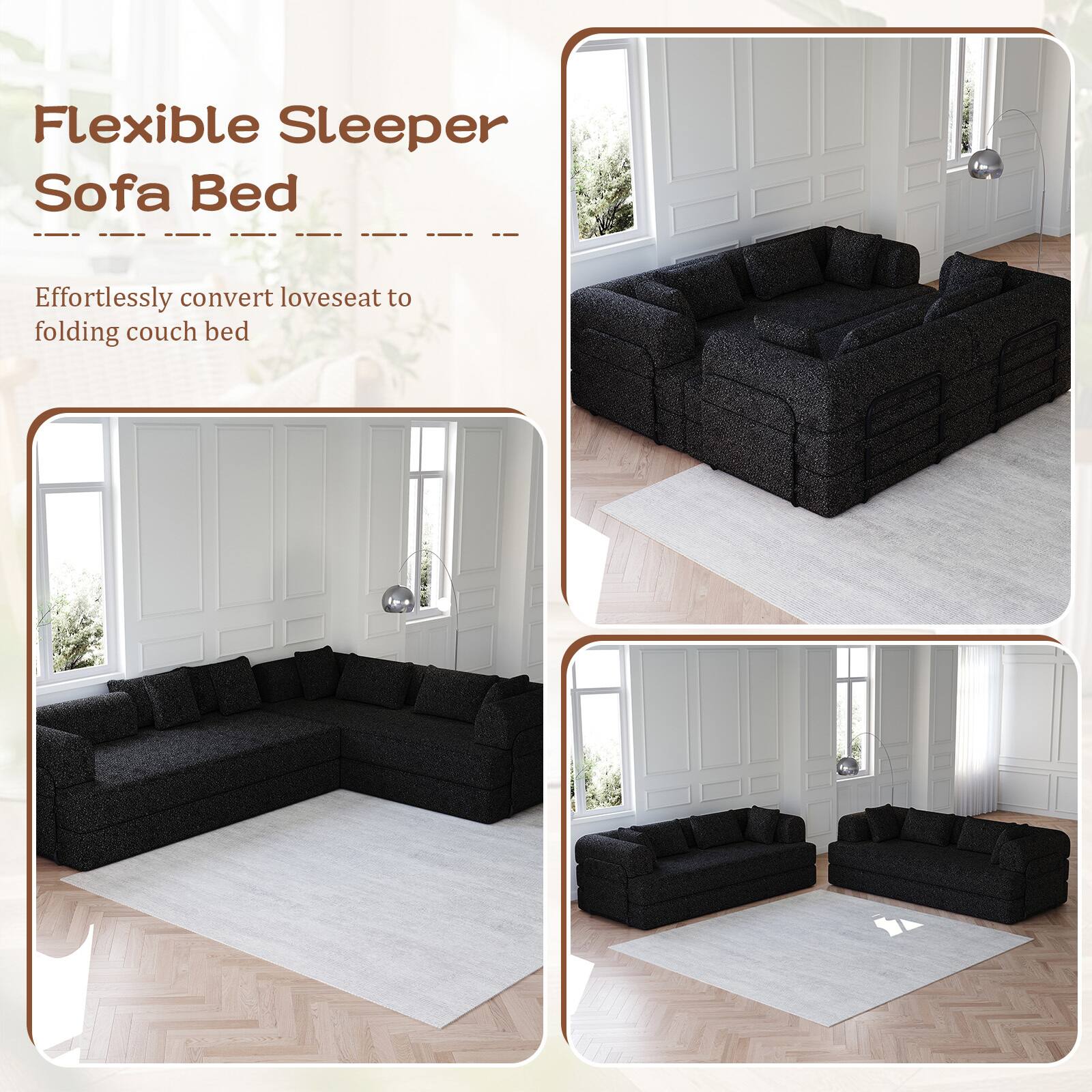 Flexible Sleeper Sofa Bed

Effortlessly convert loveseat to folding couch bed