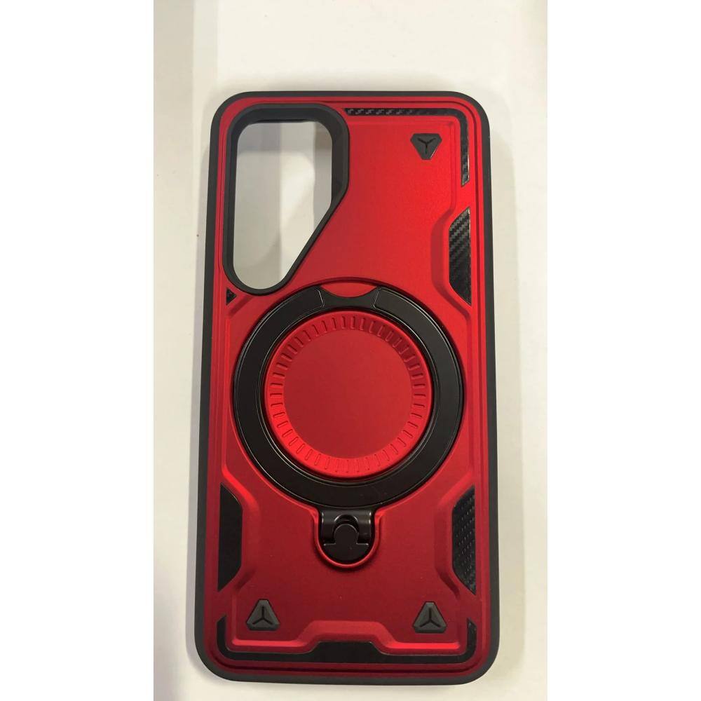 Angle. Reiko - 360 Degree Rotating Magnetic Versatile Stand Red Compatible With Samsung Galaxy S25 - Red.