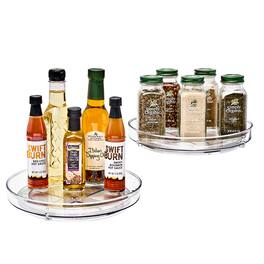 Sorbus - 9 Inch Flat Clear Lazy Susan Organizer, Turntable Organizer for Spice Organization for Cabinet, Lazy Susan
