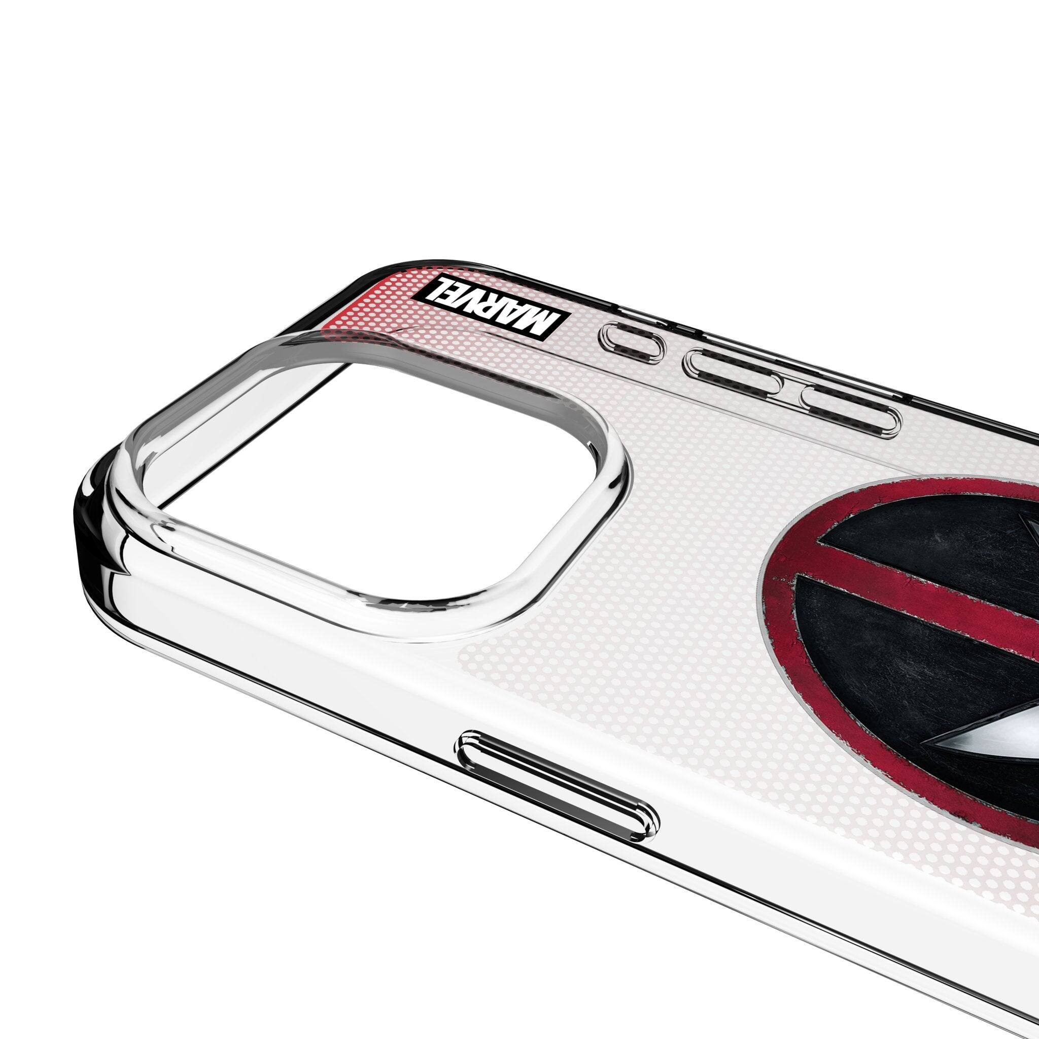 Left. Keyscaper - Marvel Grid Clear Phone Case - Apple iPhone 16 Plus - Deadpool.