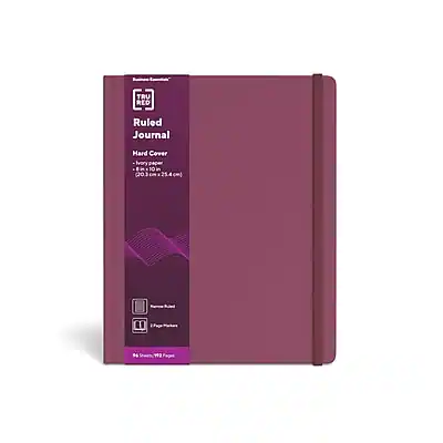 TRU RED Ruled Journal Hard Cover Ivory Paper 10 in (203 cm) x 10 in (254 cm)
100 Sheets (200 Pages)
100# Ivory Paper
100% Recycled
Recycled Material
100% Recycled