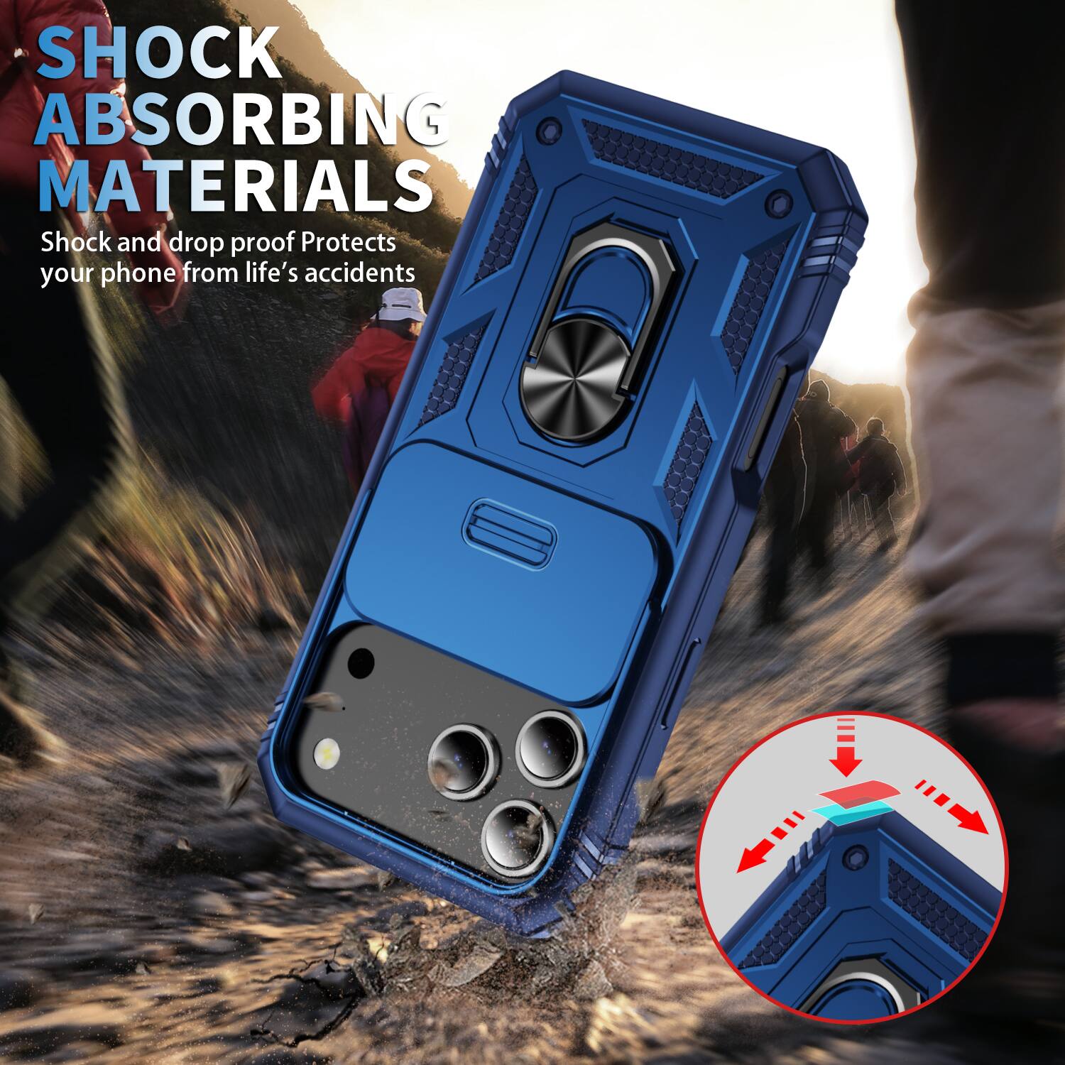 SHOCK ABSORBING MATERIALS  
Shock and drop proof  
Protects your phone from life's accidents