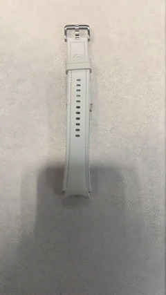 Front. Samsung - Samsung Galaxy SAMWB-HL20 (M/L) Watch Band, Hybrid Leather (20mm) Silver - Silver.