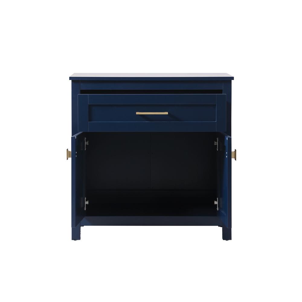 Alt View 2. Elegant Kitchen and Bath - 30 Inch Wide Bathroom Storage Freestanding Cabinet In Blue - Blue.