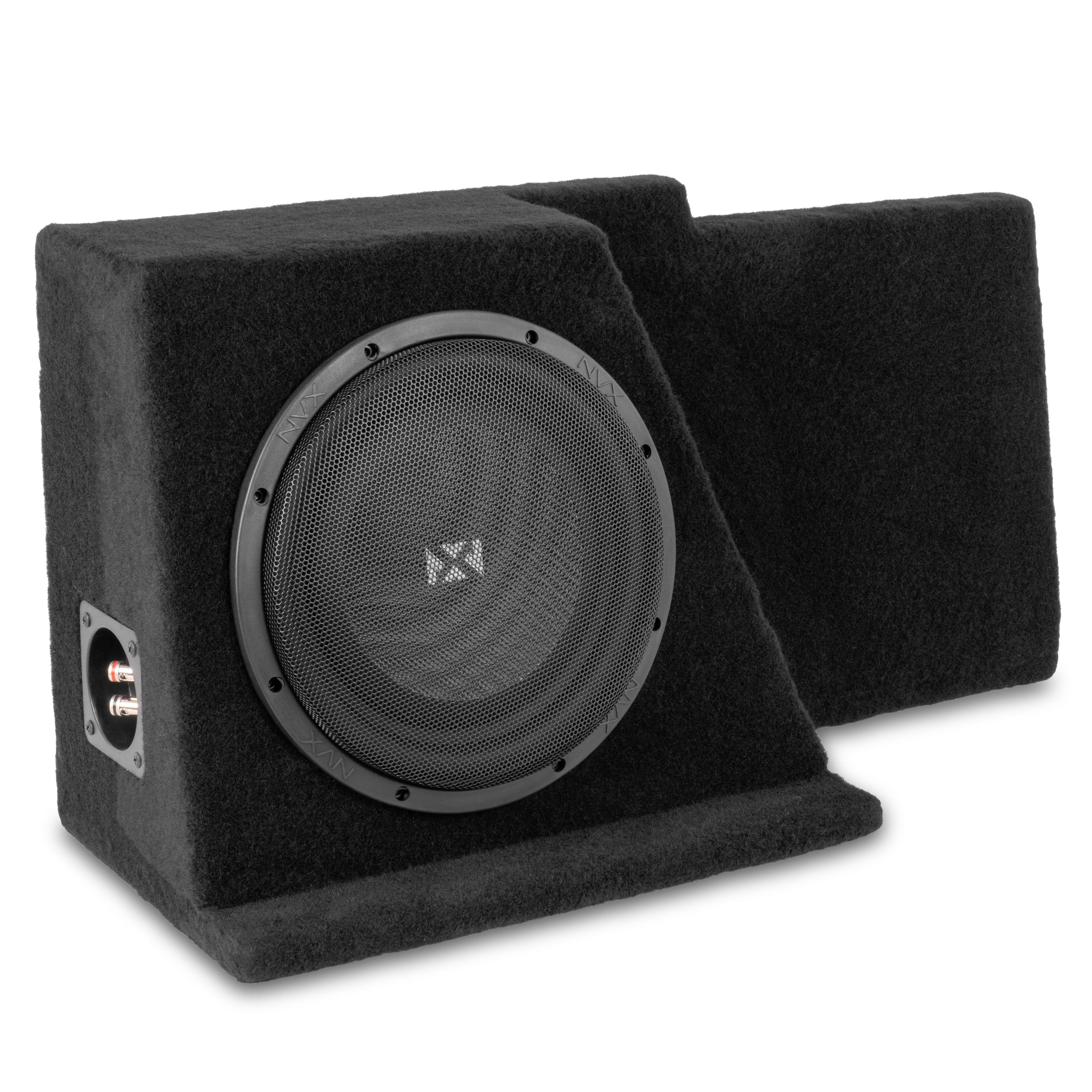 NVX - 2008-2013 Silverado/Sierra Extended Cab Bass Package - Single 12" Sealed Subwoofer Enclosure & Amplifier Bundle - Black