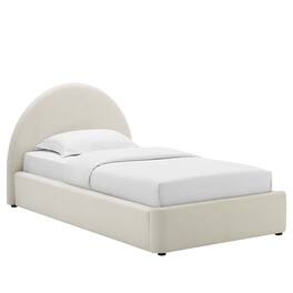 Modway - Resort Performance Velvet Arched Round Twin Platform Bed - White