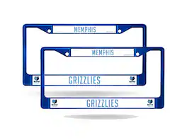 Rico Industries - Memphis Grizzlies Blue Chrome Metal License Plate Frame - Set of 2 Frames - Multi