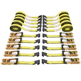 VEVOR - Ratchet Tie Down Straps (10PK), 10000 lb Break Strength, Endless Ratchet with 10 Premium 2" x 30' Tie Downs Heavy Duty - Yellow