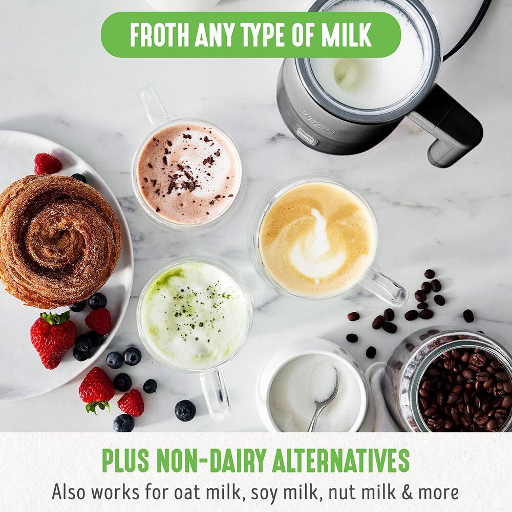 FROTH ANY TYPE OF MILK

PLUS NON-DAIRY ALTERNATIVES
Also works for oat milk, soy milk, nut milk & more