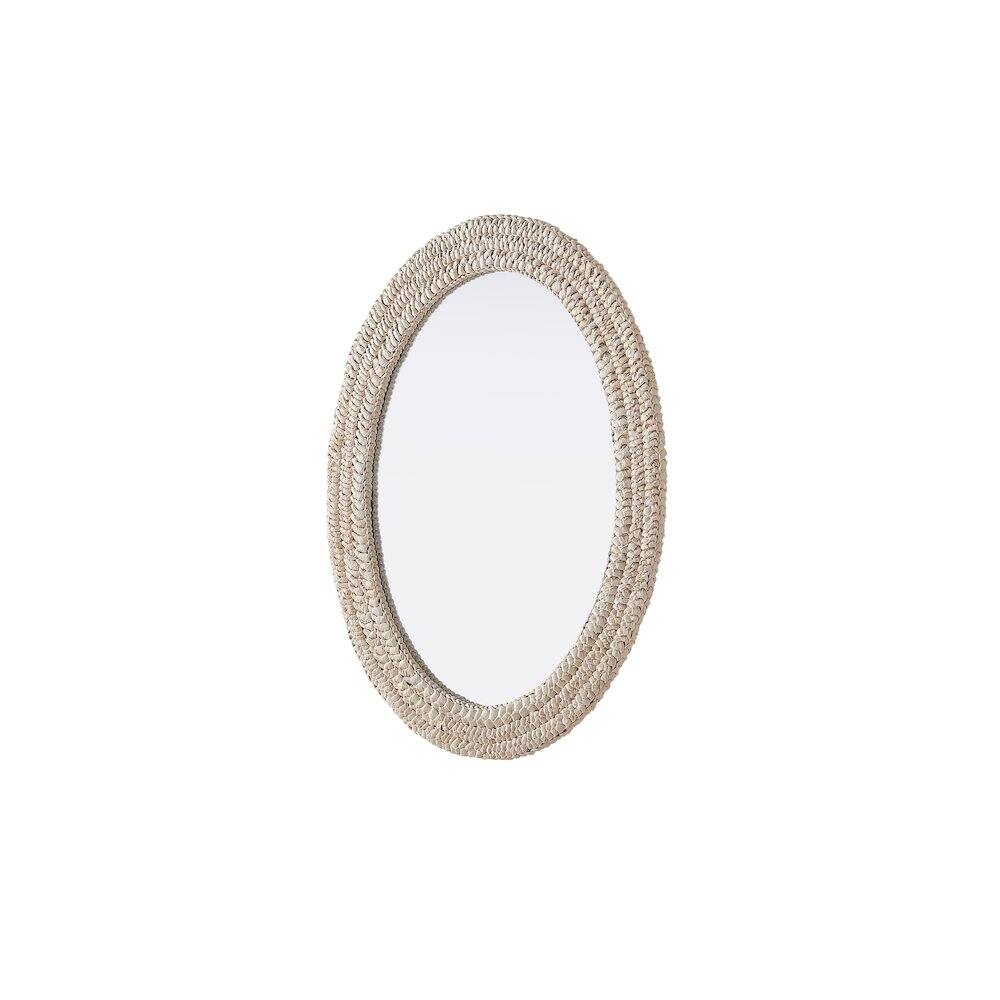 Alt View 4. Elegant Decor - Oval Cornhusk Mirror 27x36 in Linen White - Linen White.
