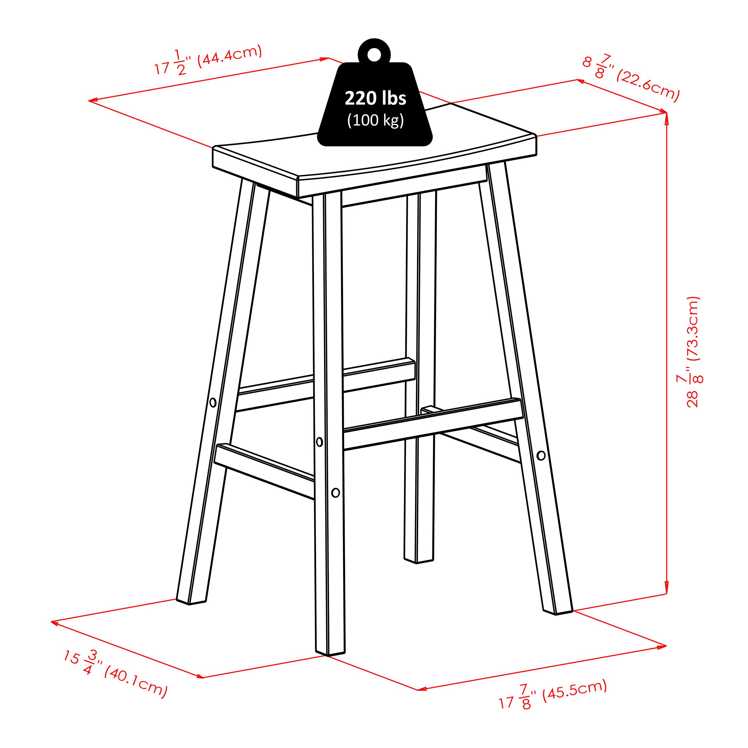 17½" (44.4cm)  
220 lbs (100 kg)  
8" (22.6cm)  
28" (73.3cm)  
15¾" (40.1cm)  
17¾" (45.5cm)
