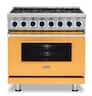 Viking - 36 in. Wide 6 Burner VGR Freestanding 7 Series Gas Range - Daffodil