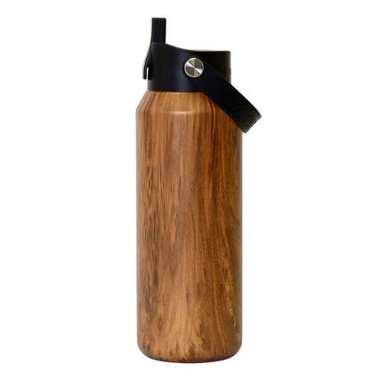 Front. Elemental - Core Stainless Steel Water Bottle, 40 Oz - Teakwood.