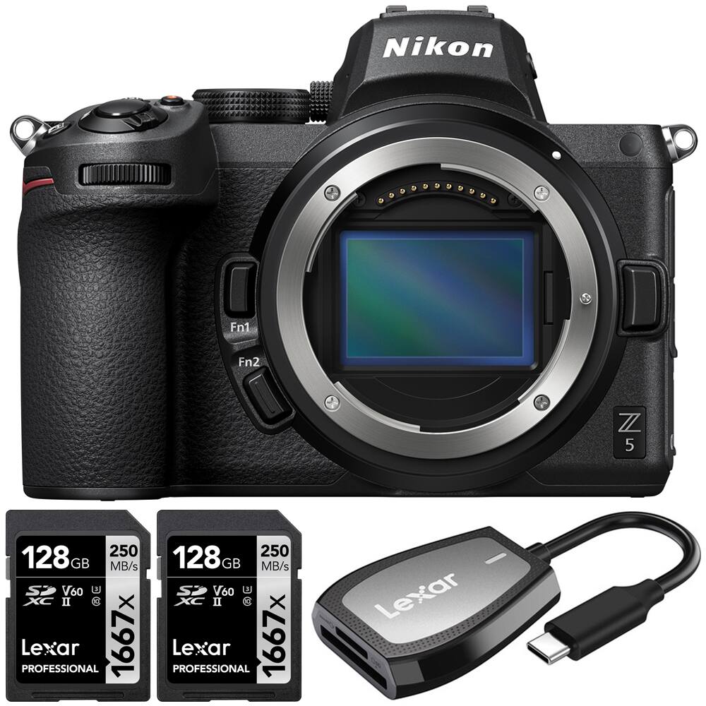 Nikon Z 5

Fn1 Fn2

Lexar PROFESSIONAL 128GB 250 MB/s SP V60 XC II 1667x

Lexar PROFESSIONAL 128GB 250 MB/s SP V60 XC II 1667x

Lexar USB 3.0 Reader